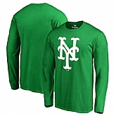 Men's New York Mets Fanatics Branded Kelly Green St. Patrick's Day White Logo Long Sleeve T-Shirt,baseball caps,new era cap wholesale,wholesale hats